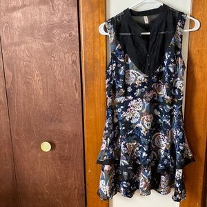 Free People Velvet and Lace Mini Dress